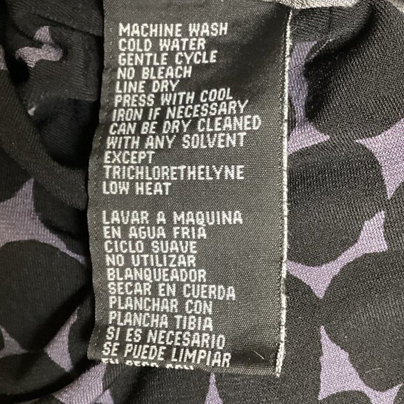 Jones New York Sleeveless Drape Cowl Neck Jersey Knit Dress 8 Black & Purple 22H - Picture 6 of 6